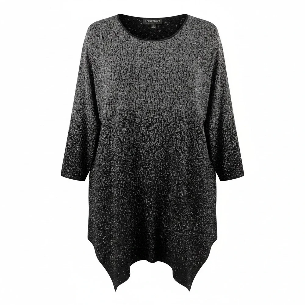 Context Lord & Taylor 2X Tunic Top Ombre Glitter Sparkle Evening Party Plus Size
